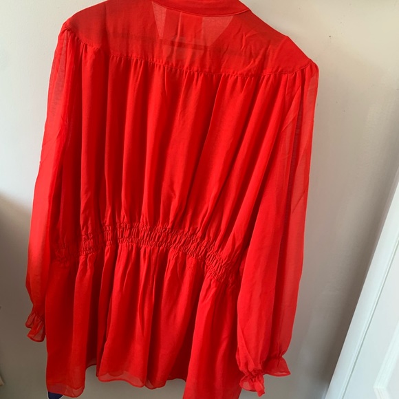 NWT / STUNNING / Red / Long Sleeve / Billowy / Blouse - Picture 8 of 10